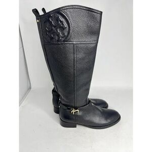 Tory Burch Marlene Black Pebbled leather boot Sz 7.5 men’s 8.5 woman’s